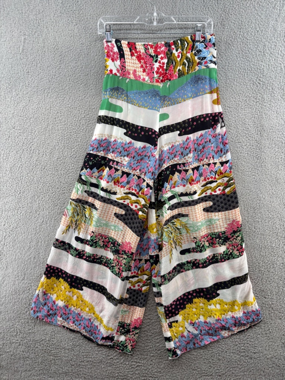 One Hundred Stars Kimono Palazzo Pants 2 Piece Set Boho Floral S/M Art to Wear - Picture 9 of 16
